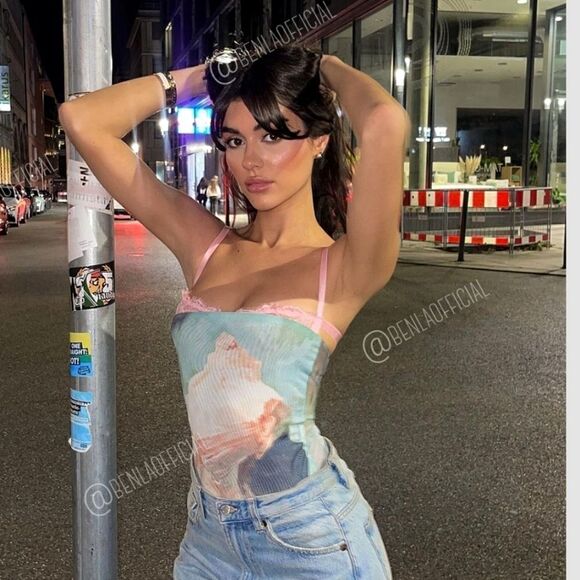 Zara STRAPLESS PRINTED TULLE BODYSUIT - Picture 1 of 8